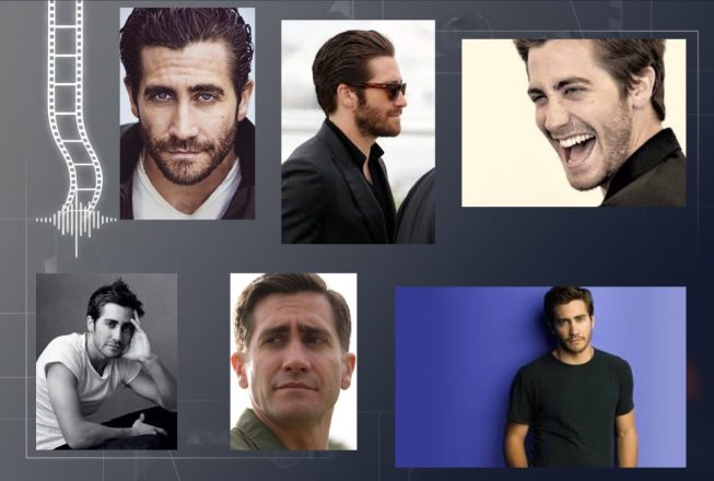 Колаж із портретів Джейка Джилленгола в різні періоди кар’єри та образи