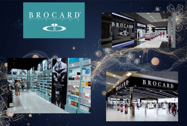Фірмовий логотип Brocard та сучасні фасади магазинів мережі у торгових центрах України