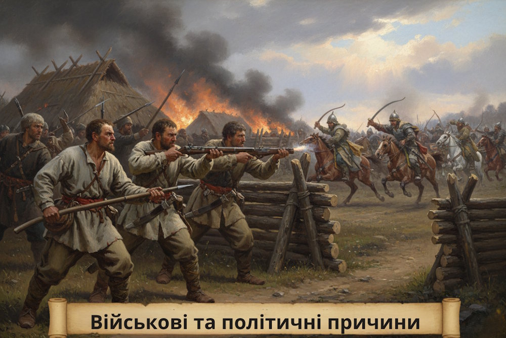 Оборона козаками села від ворожого нападу