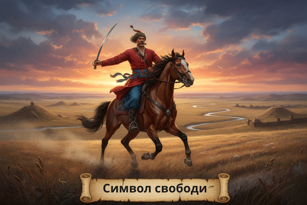 Козак на коні з шаблею – символ боротьби за свободу