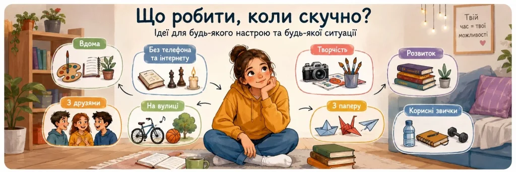Інтерактивна мапа ідей: від творчості вдома до активних розваг на вулиці та корисних звичок