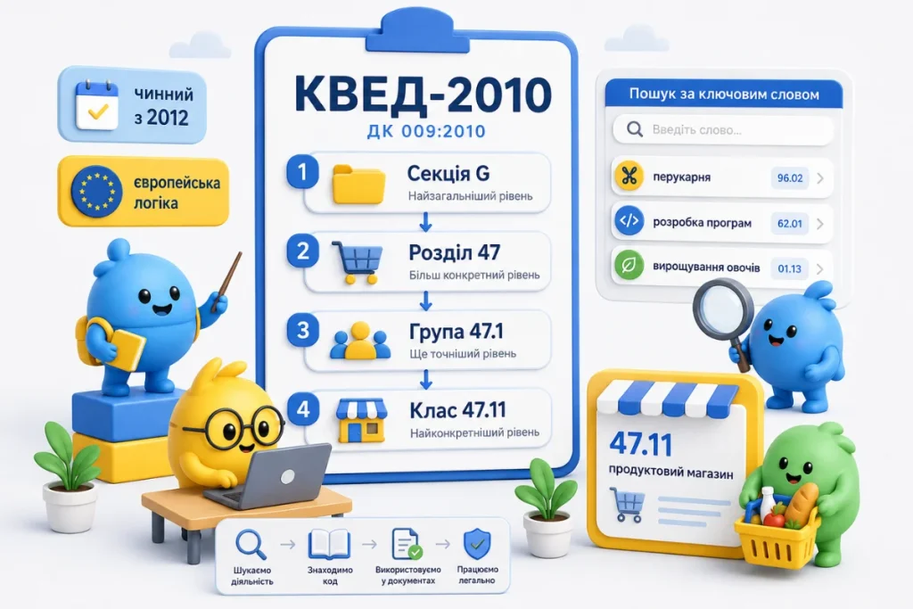 Ілюстрація про класифікацію КВЕД