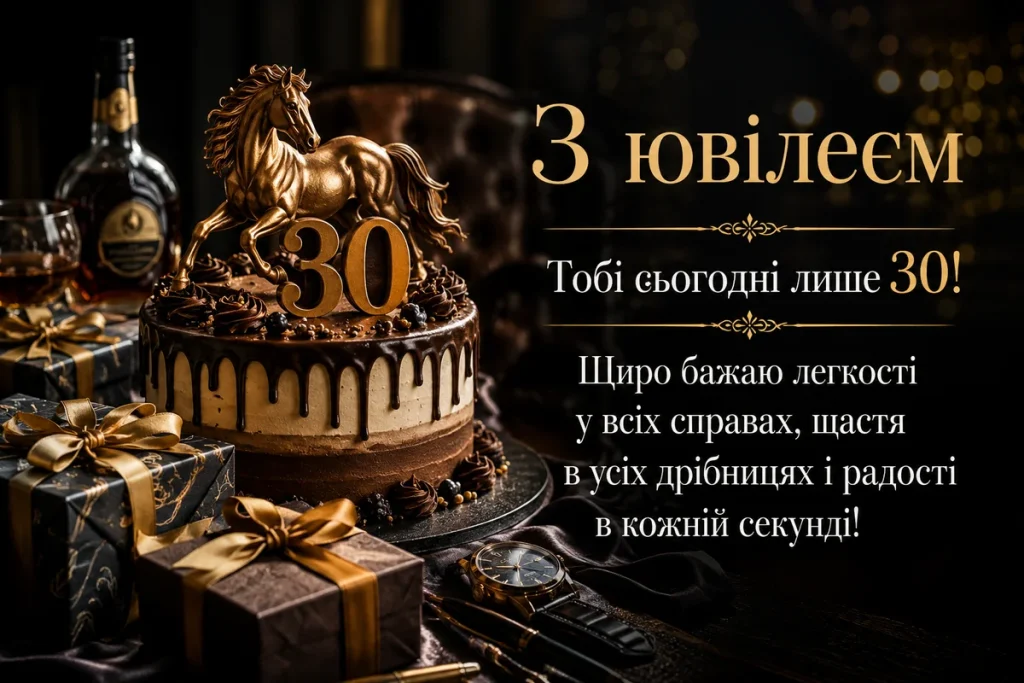 Шоколадний торт для чоловіка з цифрою 30