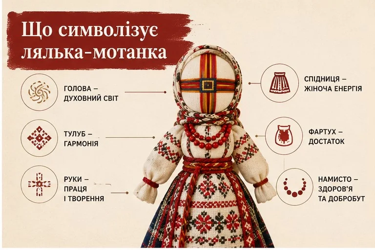 Невеличка лялька з глибоким символічним змістом, в якої кожна деталь має певне значення