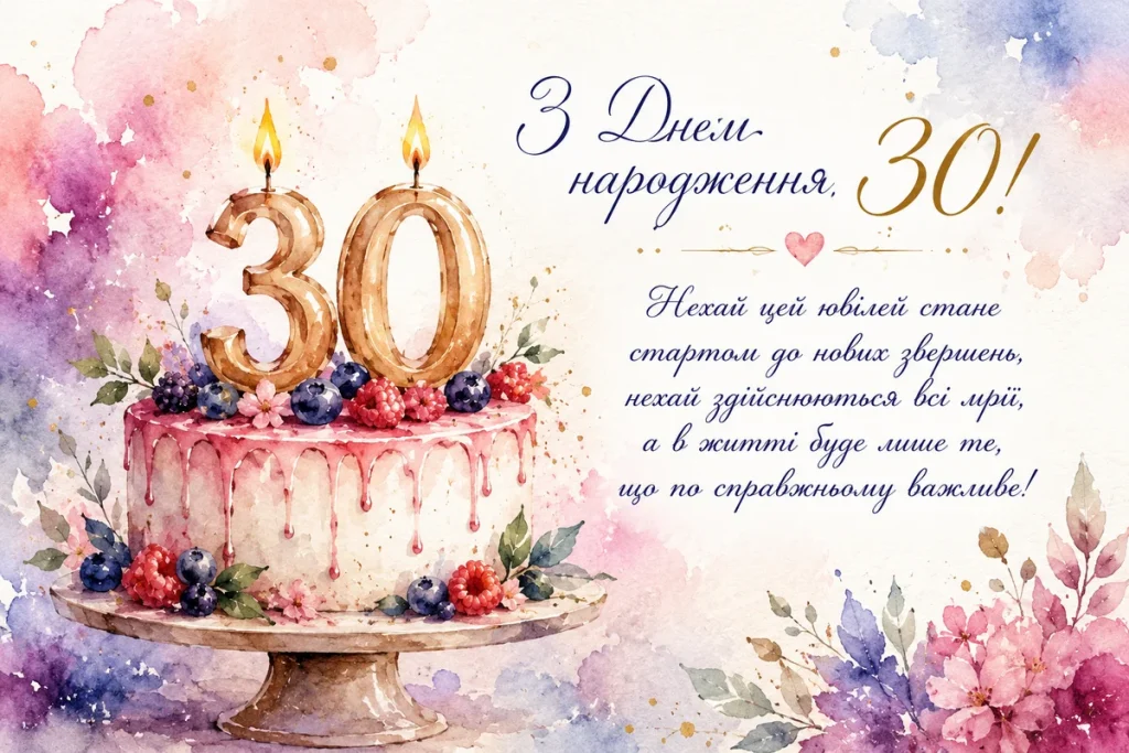 Святковий торт на 30 річчя
