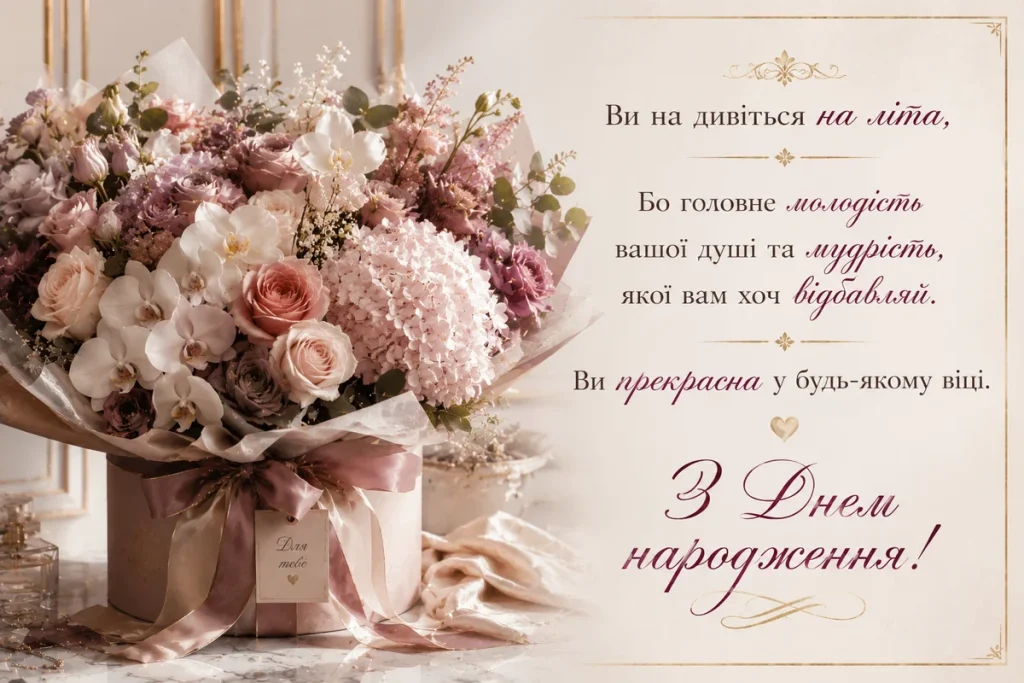 Розкішні квіти для літньої жінки