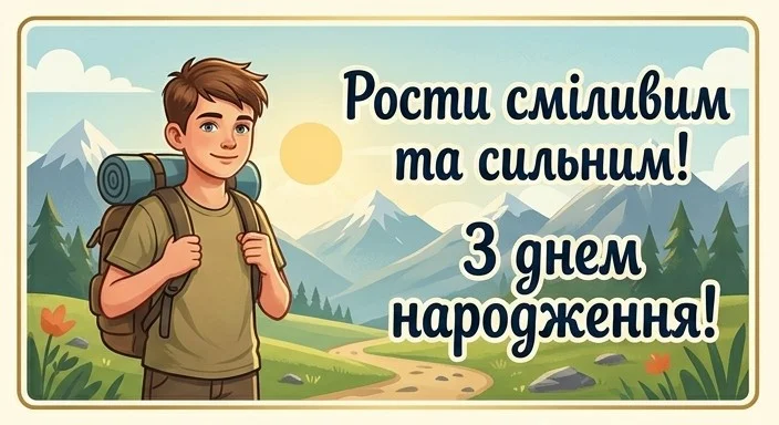 Проста мальована листівка для хлопчика, який полюбляє подорожі