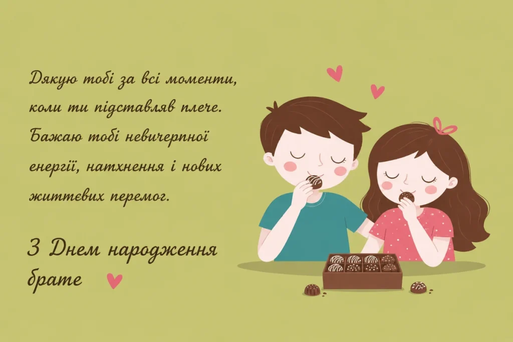 Брат з сестрою смакують цукерками