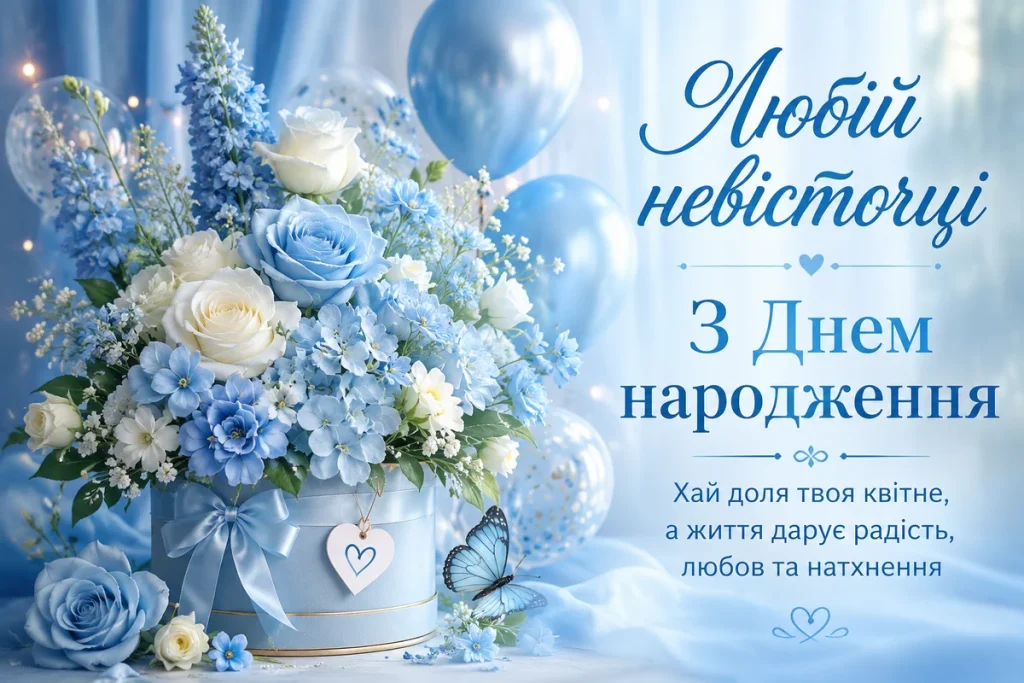 Розкішні блакитні гортензії для невістки