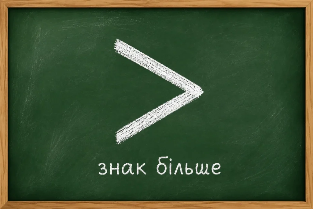 Знак більше