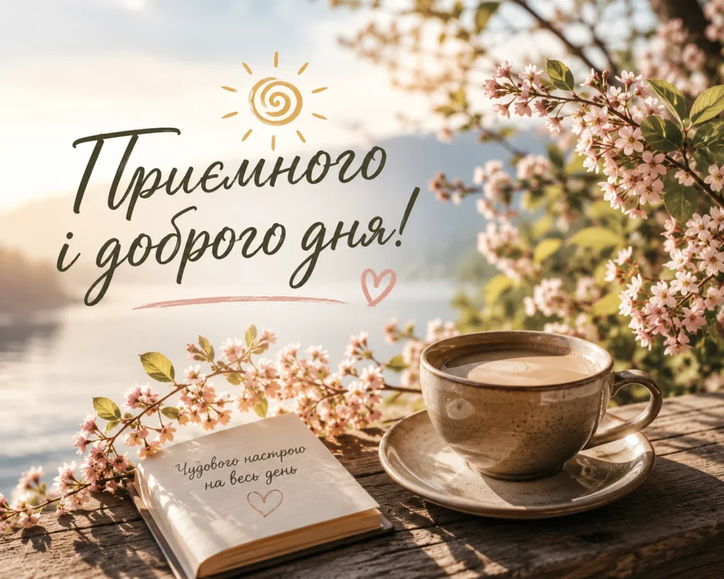 Побажання доброго дня на фоні природи