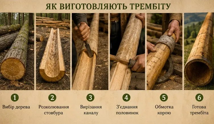 Для створення гарної трембіти потрібне правильне дерево, поважне ставлення до нього, майстерність та досвід