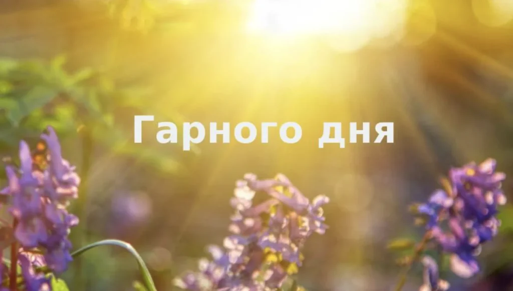 Гарного дня на фоні сонця