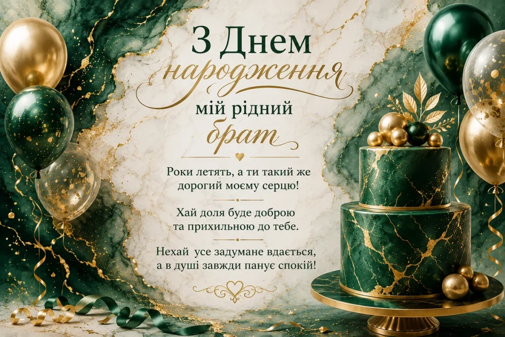 Смарагдовий елегантний торт для брата