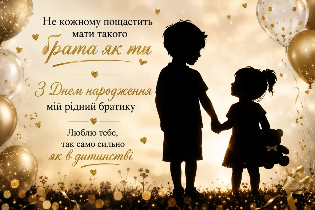 Тіні дитинства з словами привітань для брата