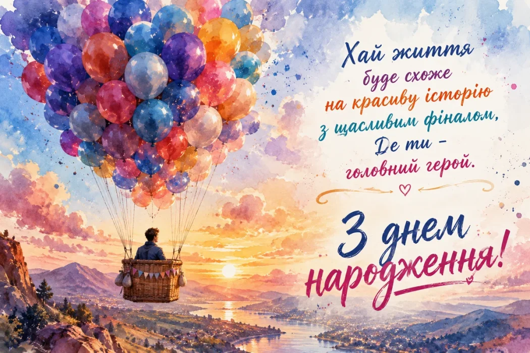 Повітряна куля що летить до щастя