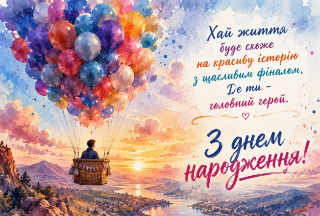 Повітряна куля що летить до щастя 