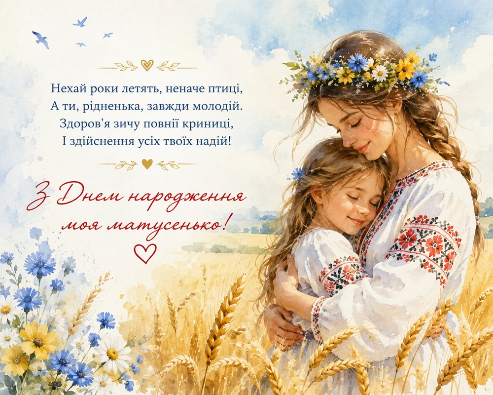 Мама з донечкою в полі пшениці 