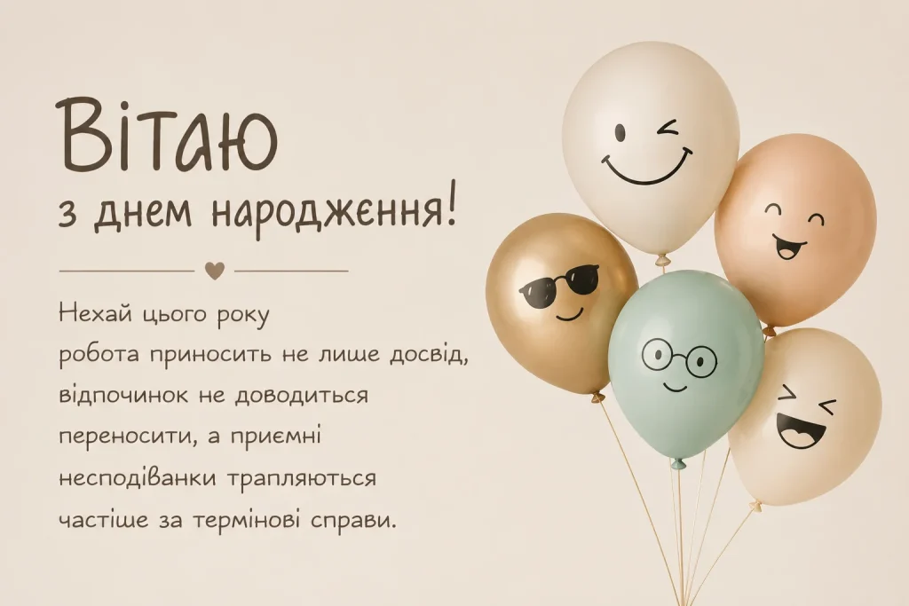 тепле привітання з повітряними кульками