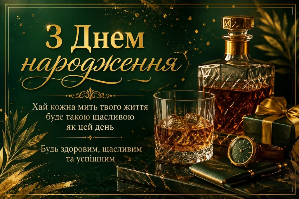 Листівка з коньяком для друга 
