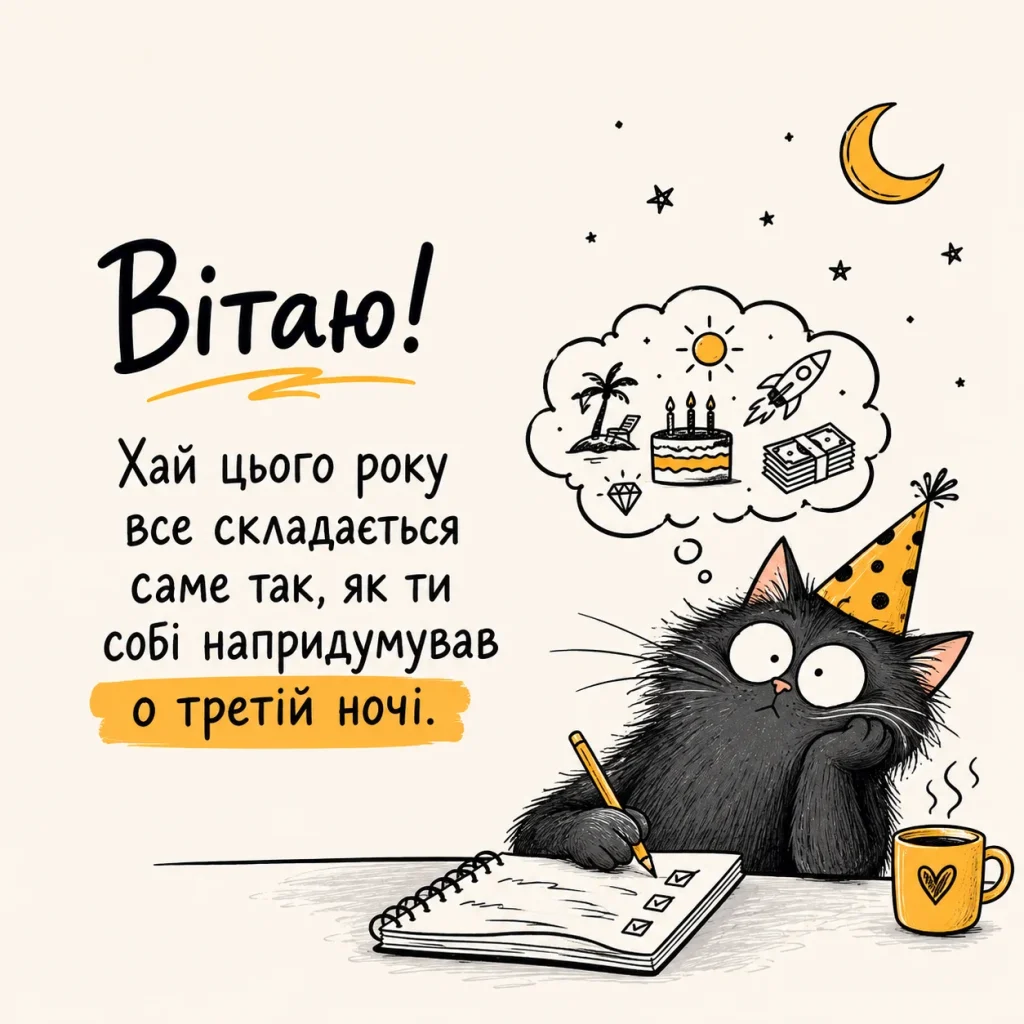 прикольна листівка з котом на день народження