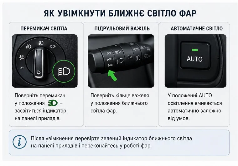 У різних авто буває кілька варіантів пристроїв для керування освітленням та можливість ввімкнути автоматичний режим