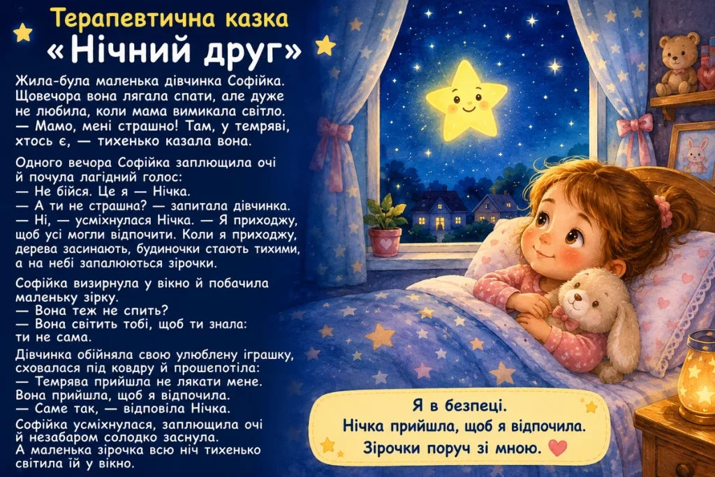 Дівчинка у ліжку дивиться на зірку