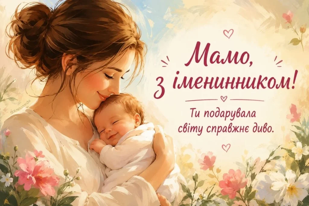 Мама з маленькою дитинкою на руках
