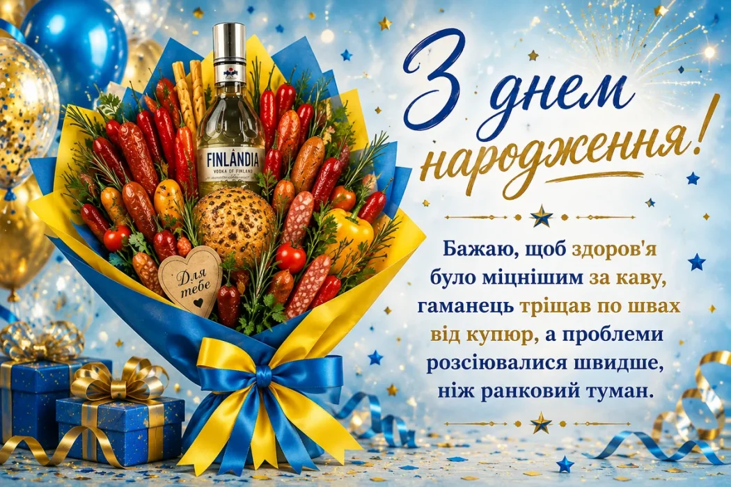 Святковий букет для друга з днем народження 