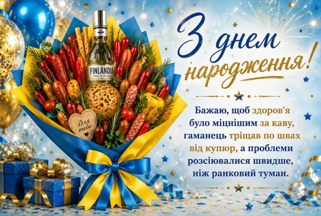 Святковий букет для друга з днем народження 