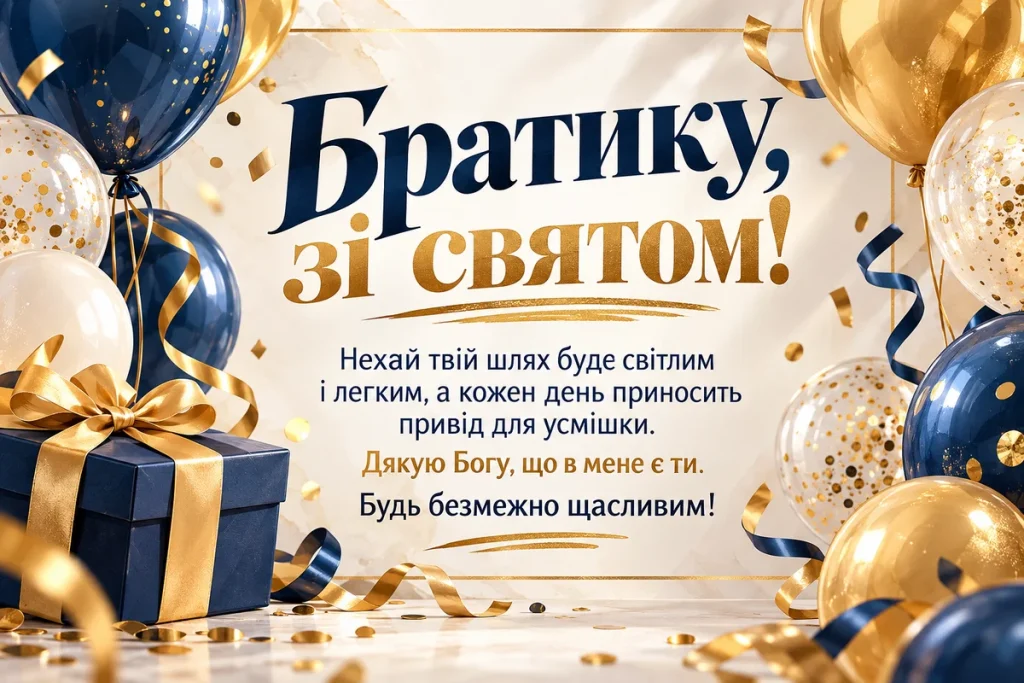 Повітряні кульки та подарунки для брата