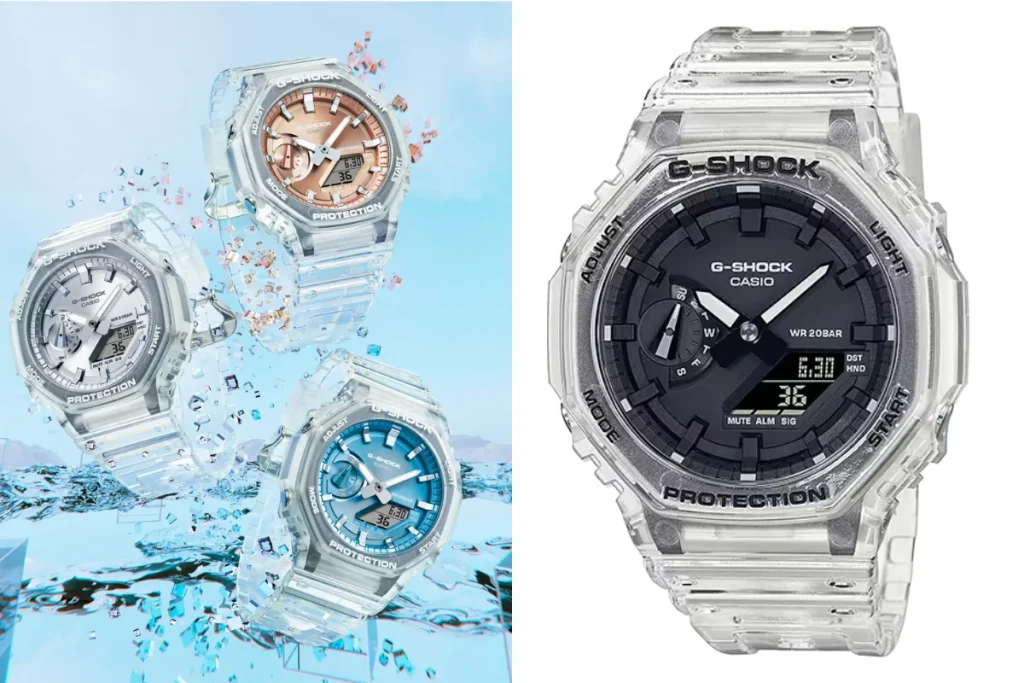 Прозорі Casio G-Shock GA-2100 у різних кольорах