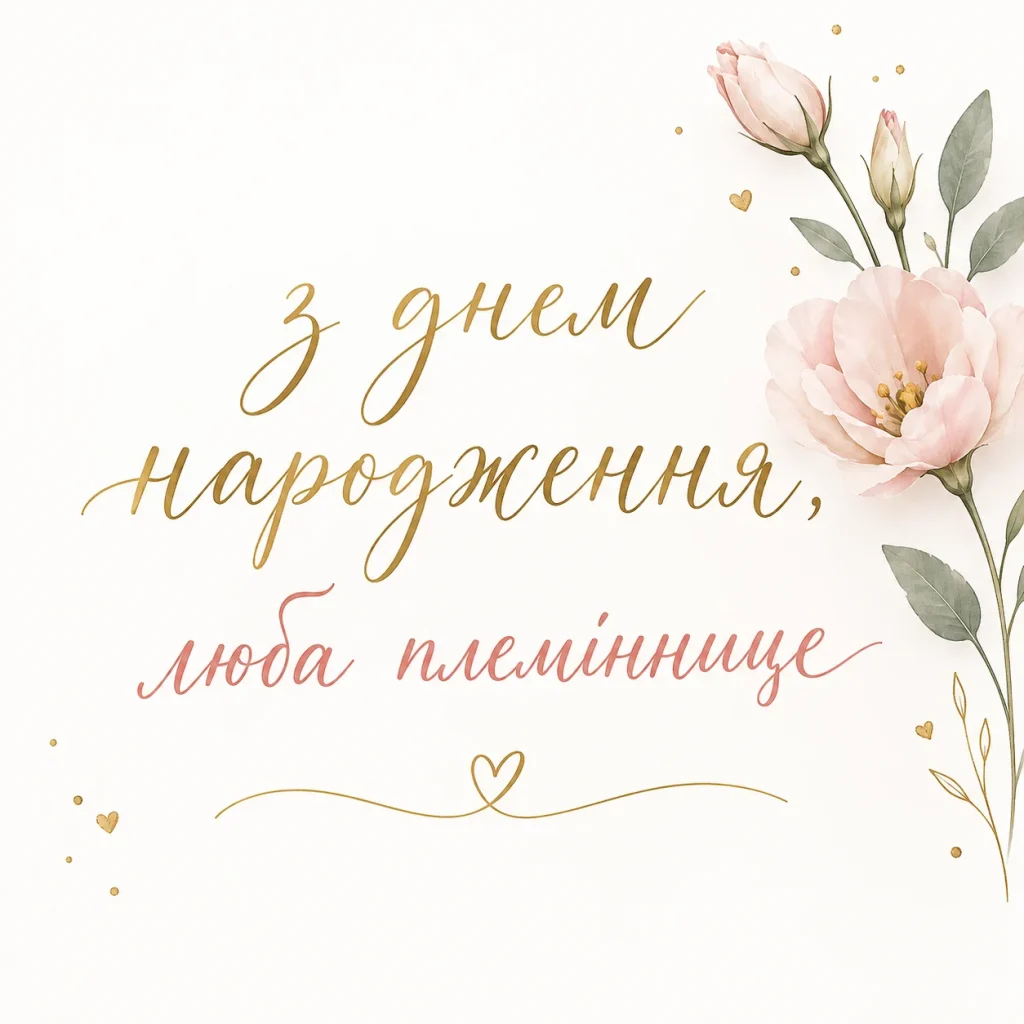 Красива картинка з днем народження дорослій племінниці