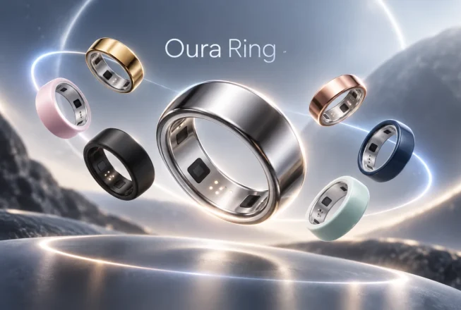 Oura Ring 4 на футуристичному фоні