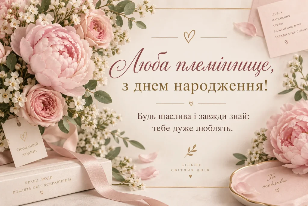 Картинка з побажаннями для племінниці