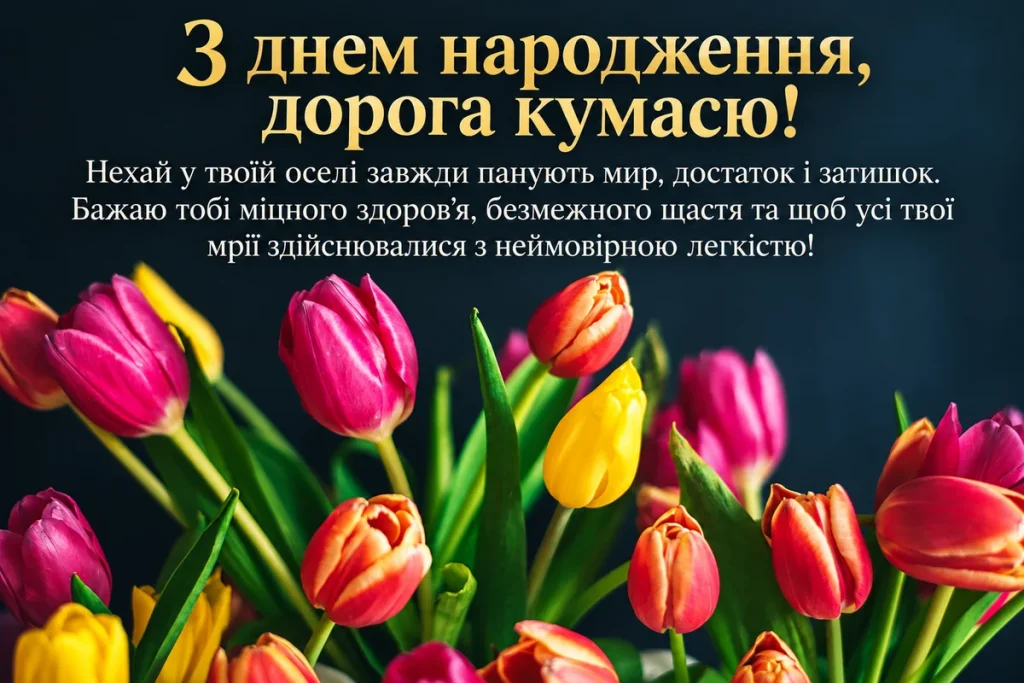 Кольорові тюльпани для куми