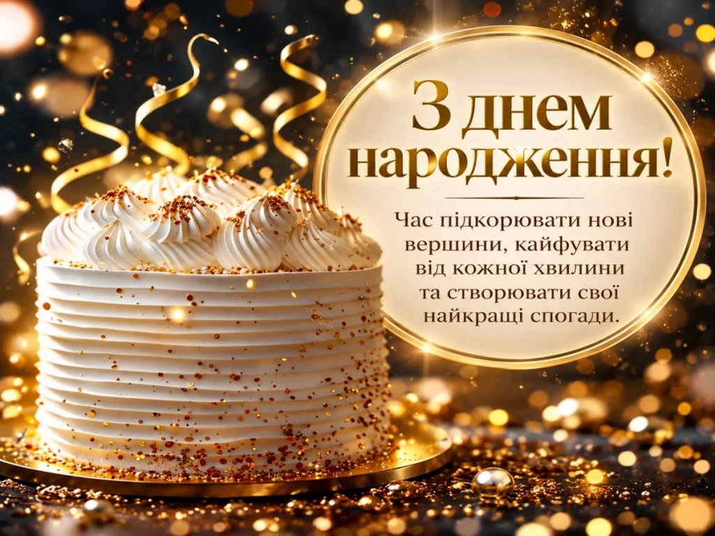 Торт у відблисках конфеті