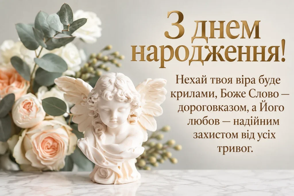 Ангел з ніжними квітами